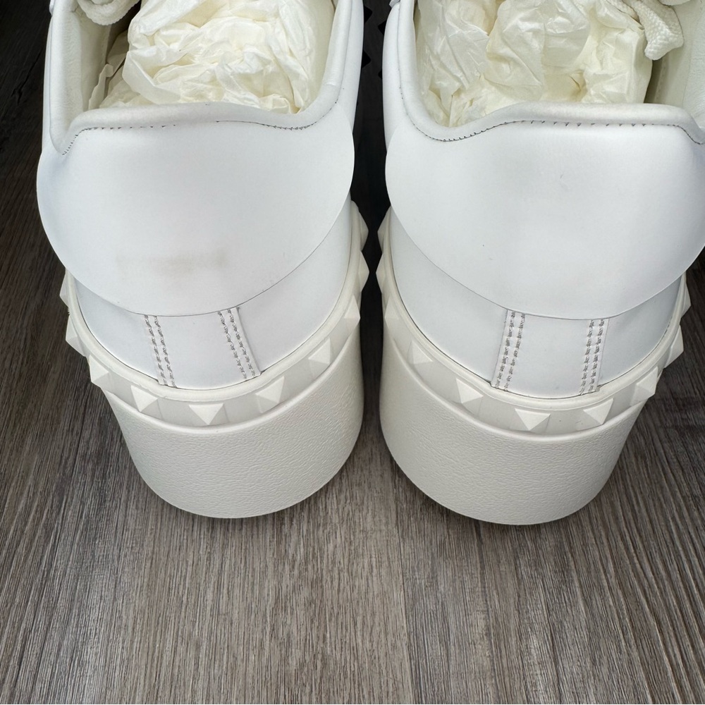 Valentino Garavani Limited Edition Rockstud Platform White Red Leather Sneakers - Picture 6 of 15